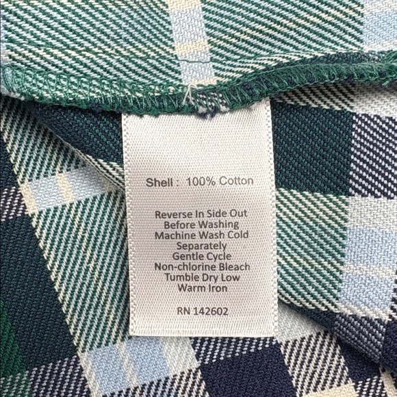 NWT Tuckernuck Sail to Sable Tartan Plaid Ruffle Blouse Preppy Navy Medium - Picture 8 of 9